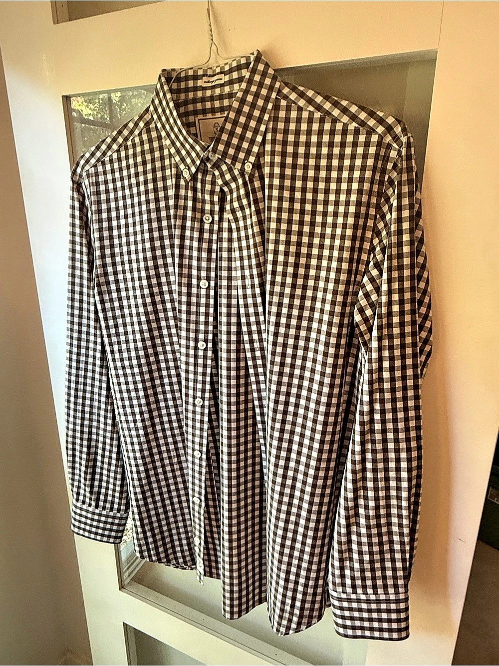 Todd Snyder Mélange Yarns Gingham Button-Down Shirt Brown & White - Medium- NWOT